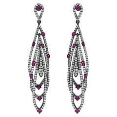 Fei Liu Gota de pluma de plata 925 rodiada con circonita cúbica multicolor