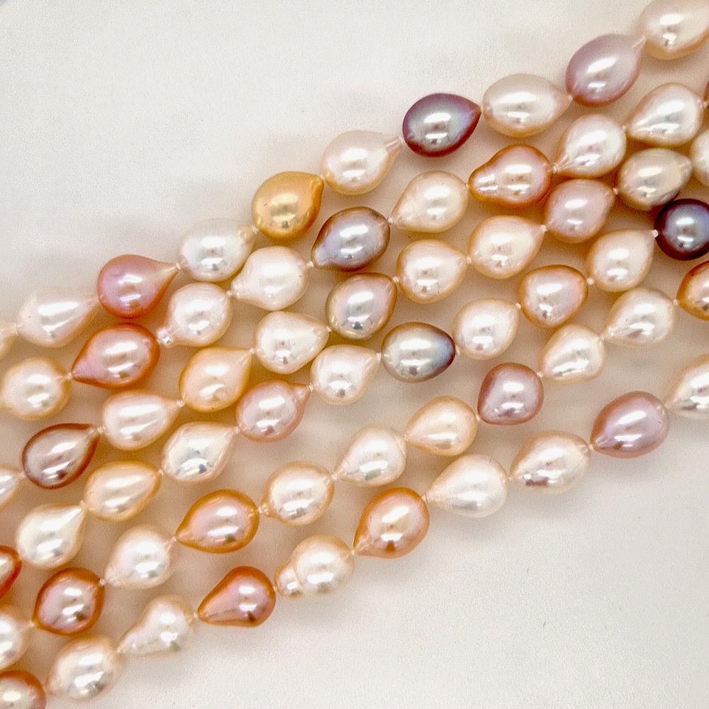 Pear Cut Fei Liu Multicolour Freshwater Pearl Knotted Wrap Necklace