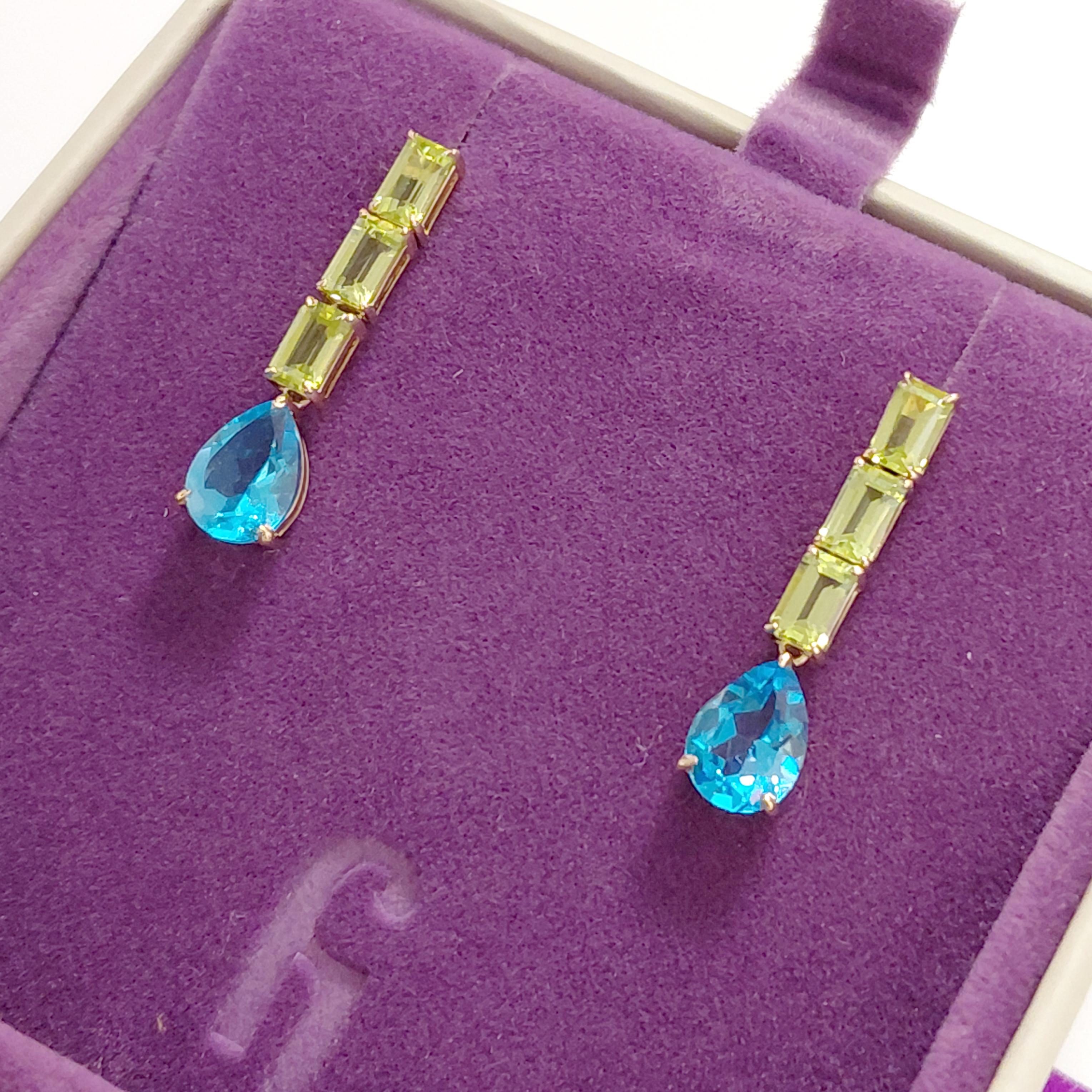 Orecchini a goccia Fei Liu in peridoto e topazio 14 carati In condizioni Nuovo in vendita a Birmingham, GB