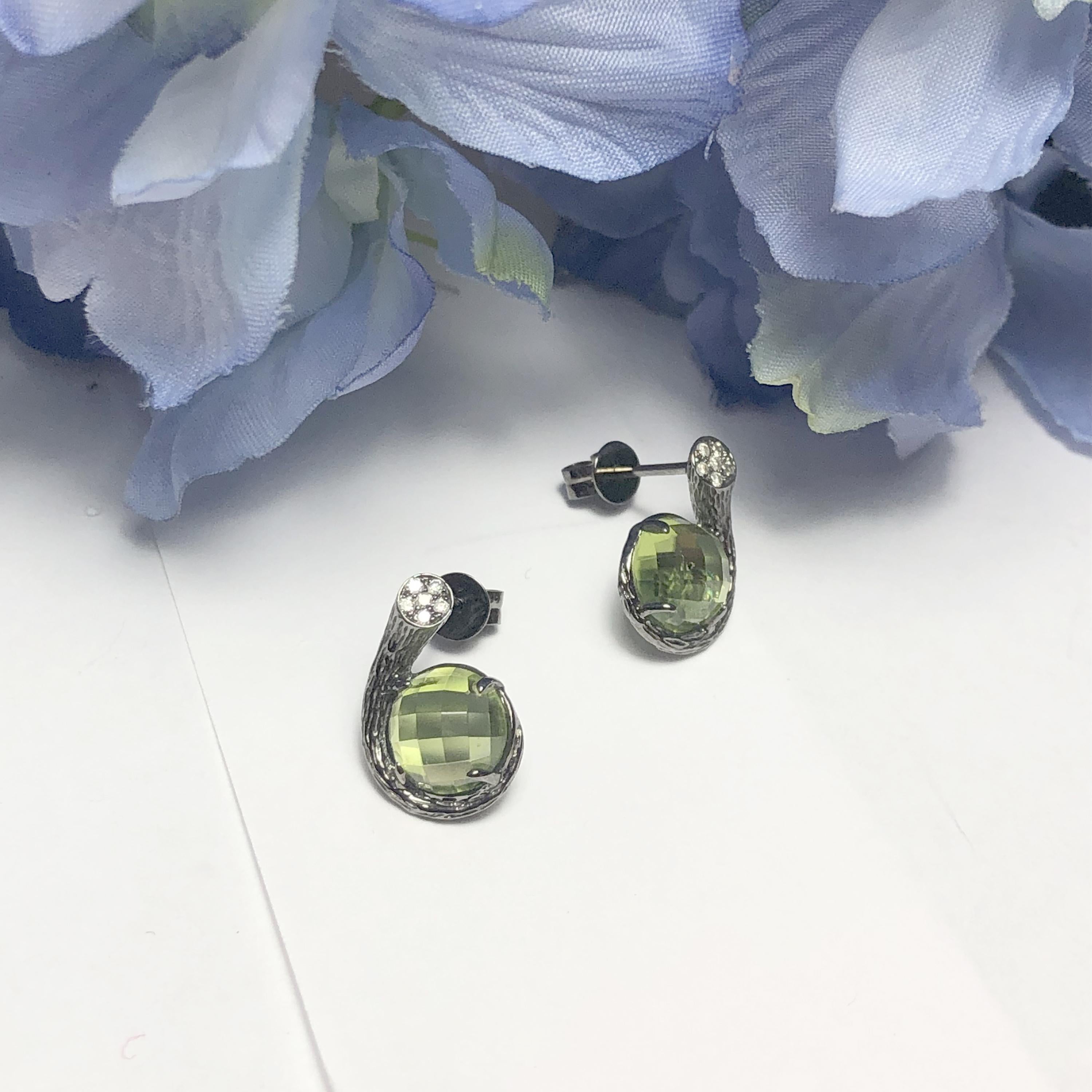 peridot and diamond earrings