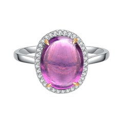 Fei Liu Pink Tourmaline Diamond 18 Karat Two-Tone Gold Ring