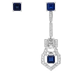 Fei Liu Sapphire and Diamond Multiway Earrings in Platinum