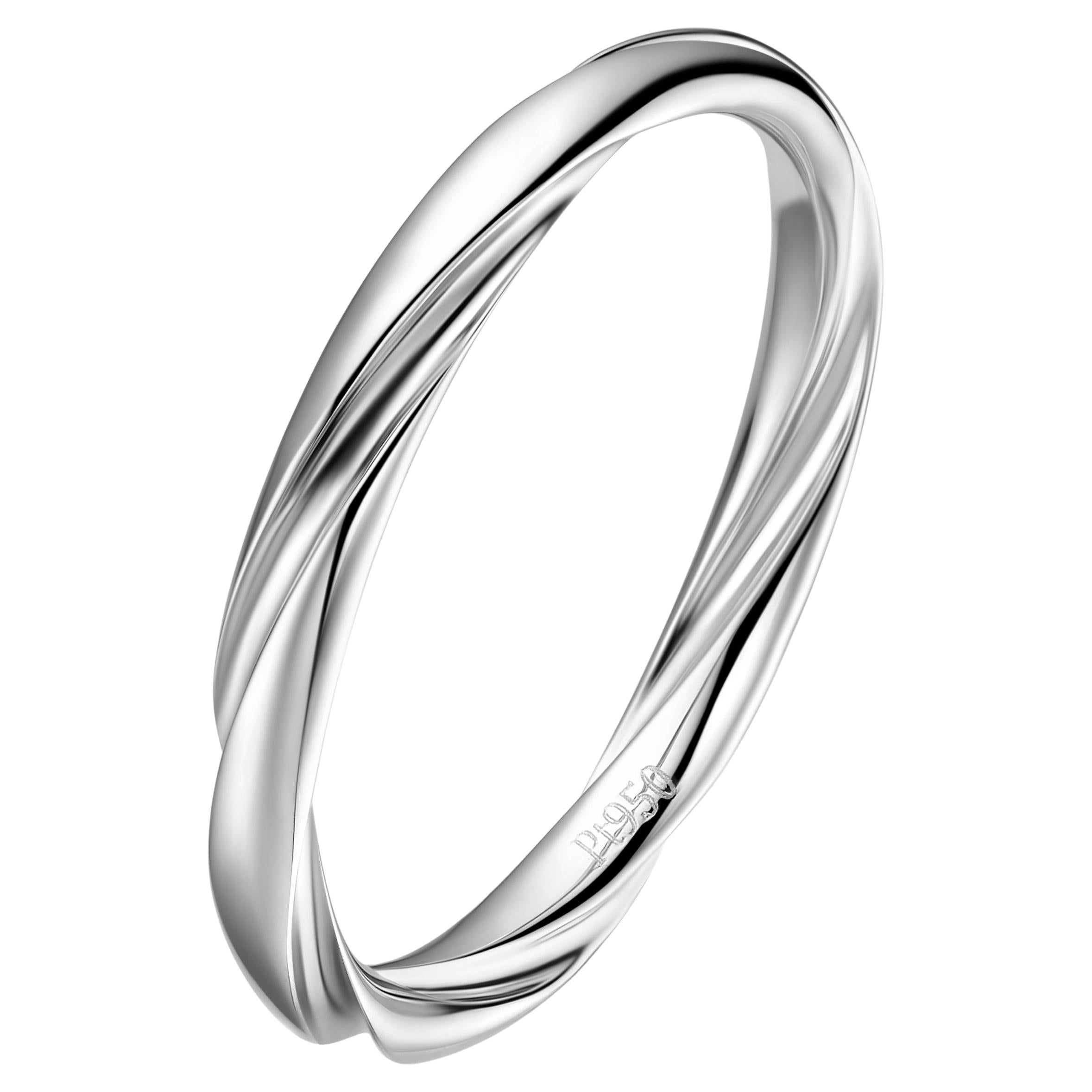 Fei Liu Platinum Twist Aurora Wedding Ring For Sale at 1stDibs