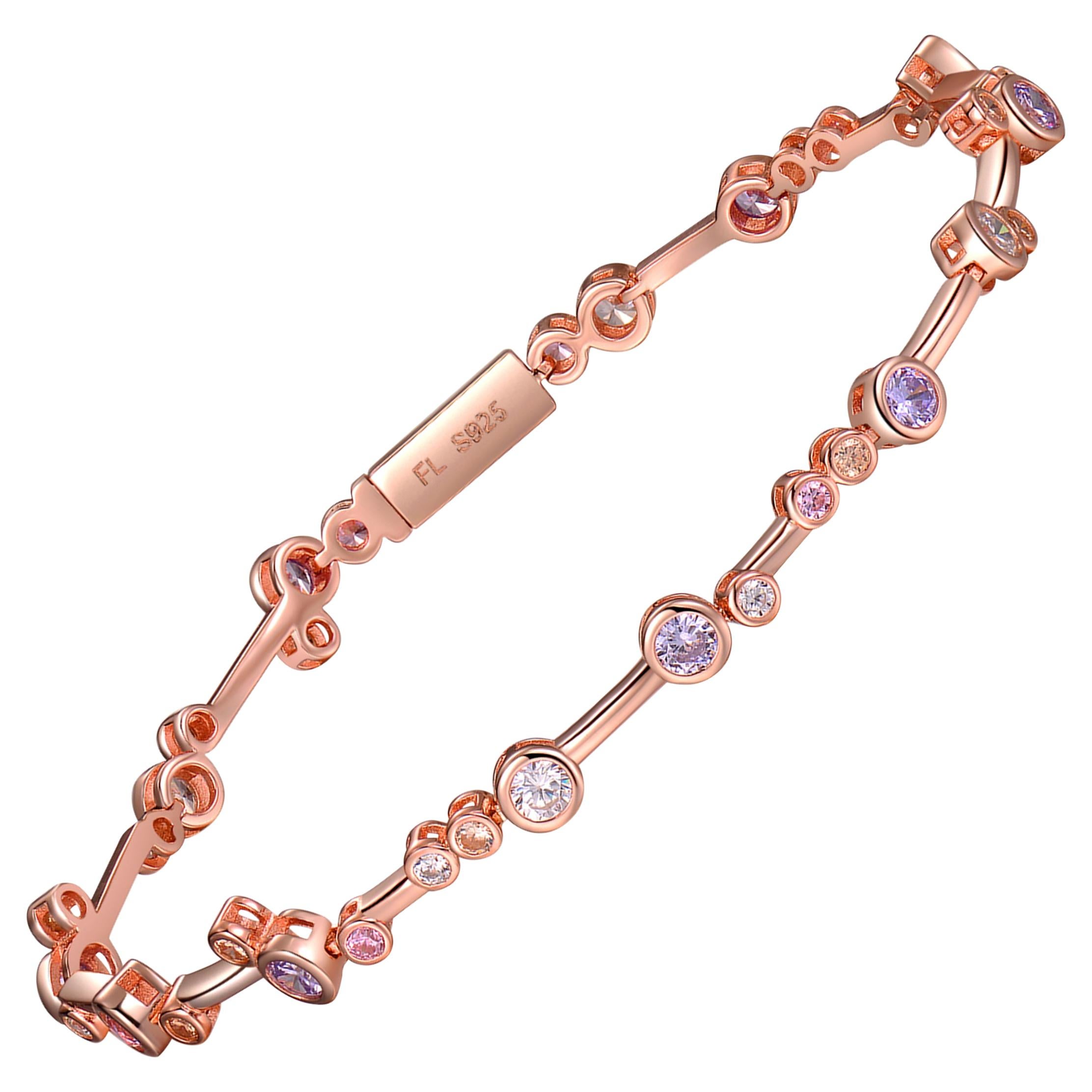 Fei Liu Cubic Zirconia Rose Gold Plated Sterling Silver Bubble Tennis  Bracelet For Sale at 1stDibs | swarovski 5039938