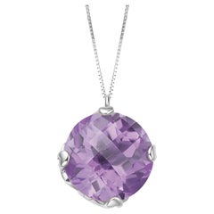 Collier à pendentifs en or blanc 18 carats Fei Liu, améthyste violette