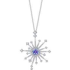 Fei Liu Purple-Aqua Swarovski Zirconia Sterling Silver Firework Choker Necklace