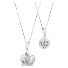 Fei Liu Queen's Platinum Jubilee 925 Silver Royal Crown Stacking Necklace