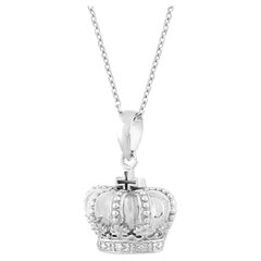 Fei Liu Queen's Platinum Jubilee Sterling Silver Royal Crown Pendant Necklace