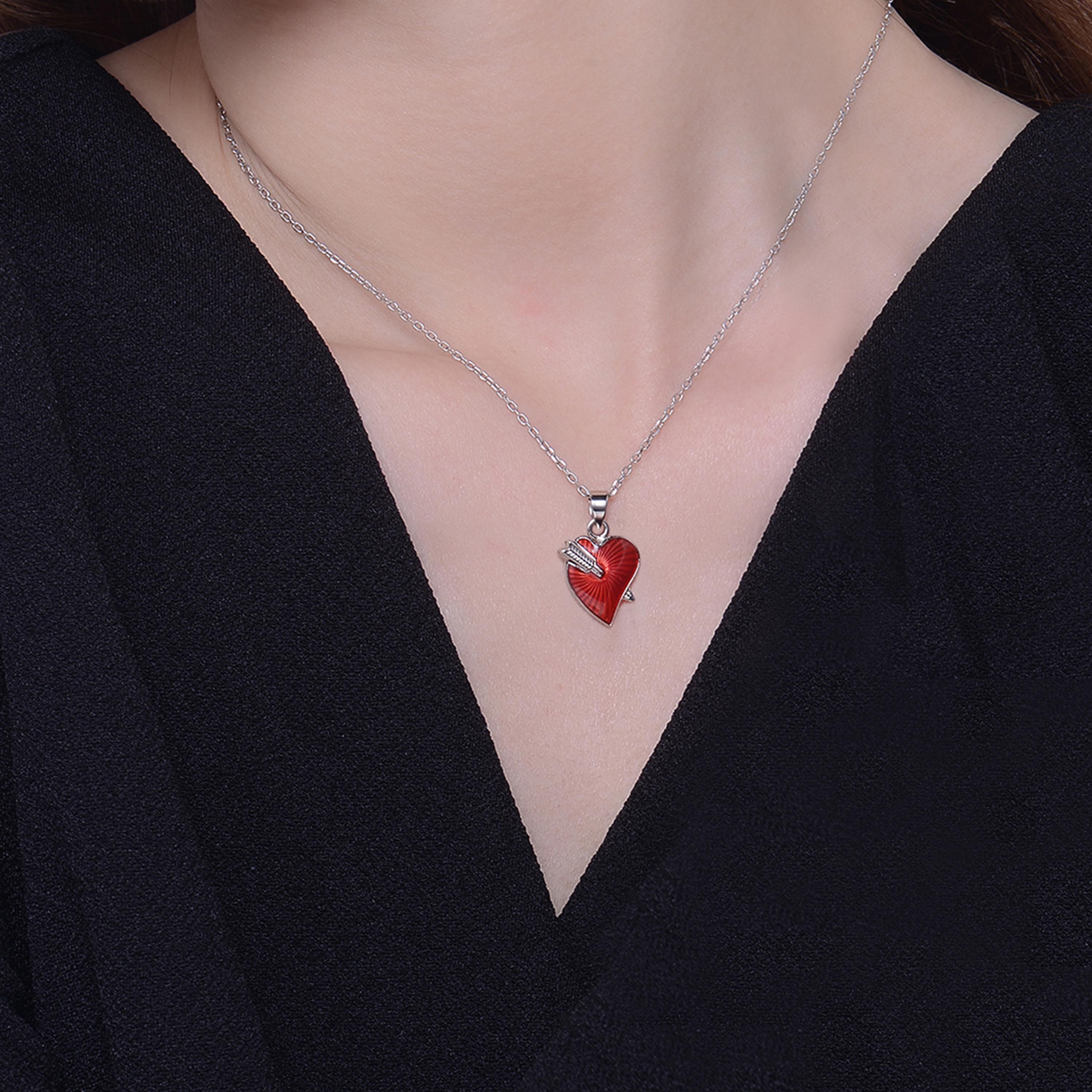 Fei Liu Red Enamel Cupid's Arrows Bracelet and Necklace Set For Sale 1