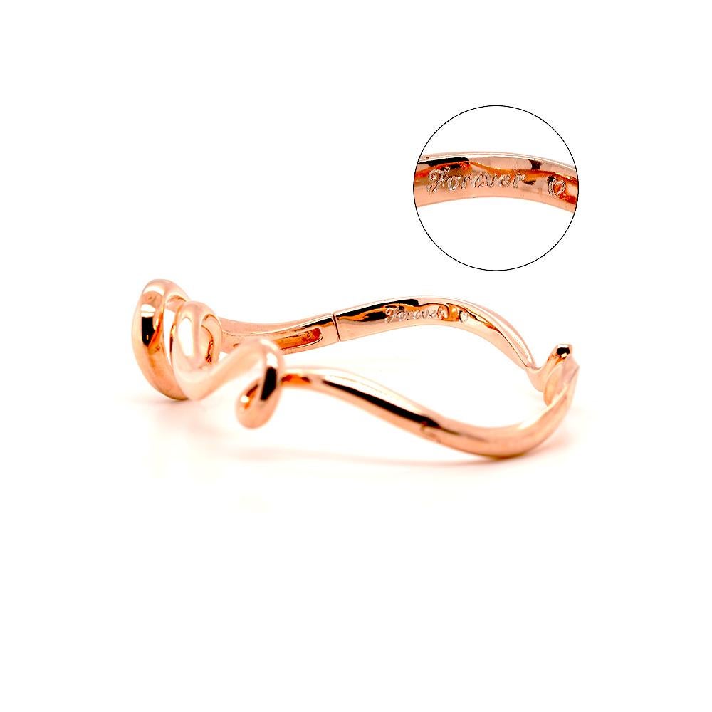 Contemporary Fei Liu Rose Gold Plated 925 Silver Bangle Bracelet Engraved With Forever Love
