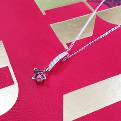 Fei Liu Rubellite Diamond 18 Karat White Gold Pendant