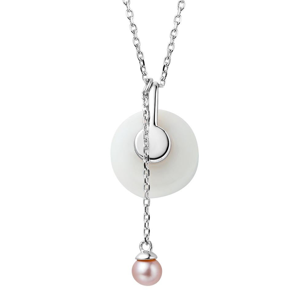 Contemporary Fei Liu Russian Nephrite Diamond Pearl 14 Karat Gold Pendant Necklace