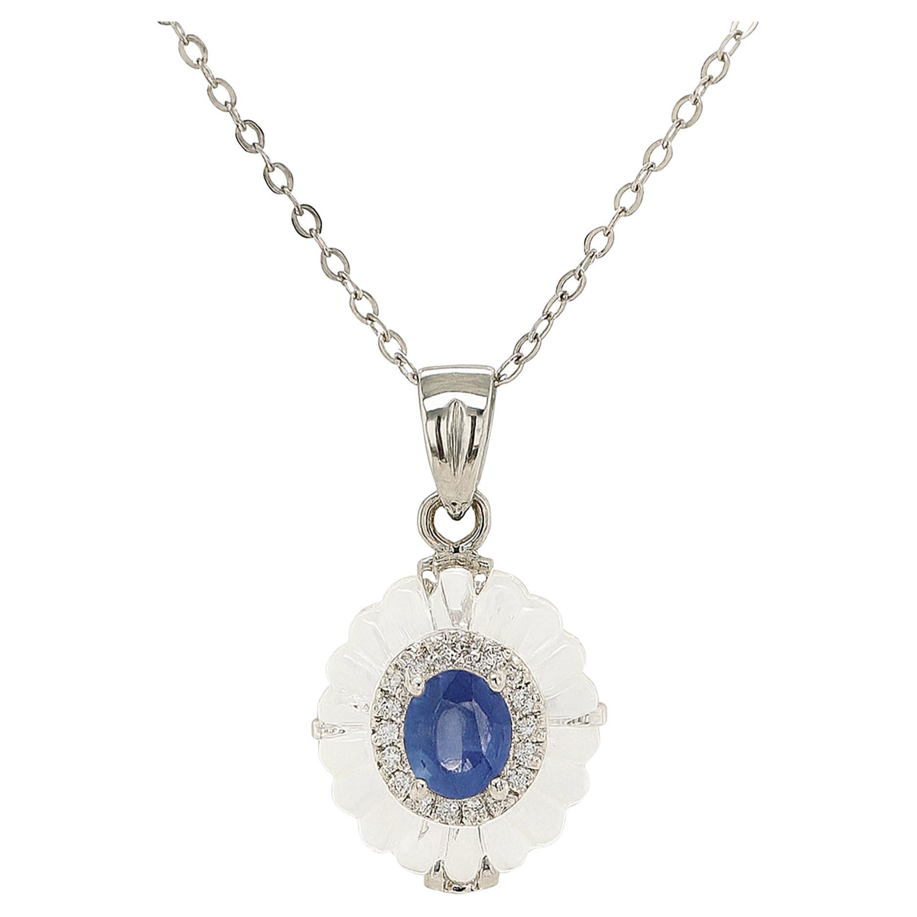 Fei Liu Colgante de Zafiro, Diamante y Cristal de Roca en Platino en venta