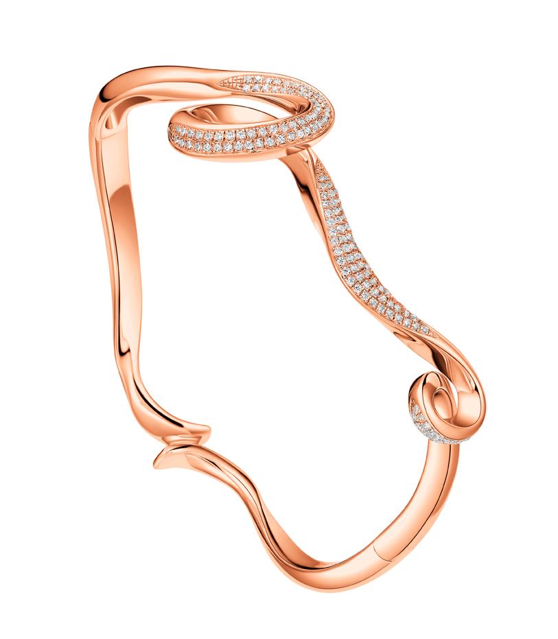 Fei Liu Serenity Bangle/Bracelet Cubic Zirconia Rose Gold In New Condition In Birmingham, GB