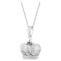 Fei Liu Sterling Silver Three Dimensional Royal Crown Pendant Necklace