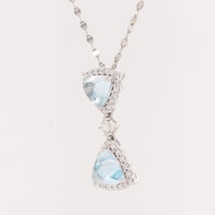Fei Liu Zuckerhut Aquamarin und Diamant Platin-Anhänger