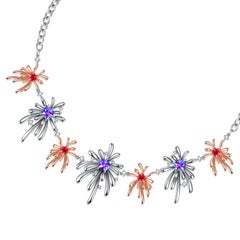 Fei Liu Swarovski Pentagon Star Zirconia Sterling Silver Choker Necklace