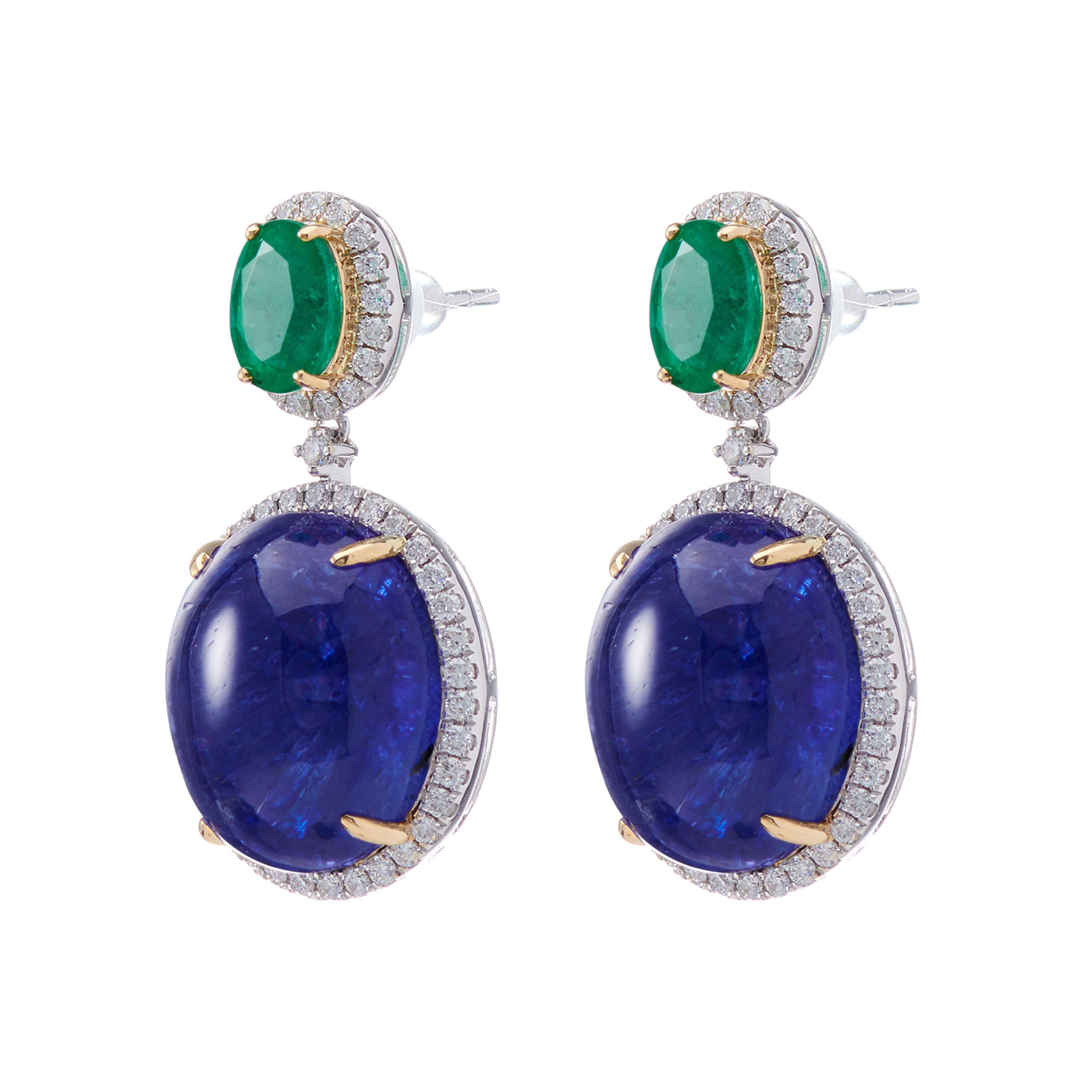 Description:
MADE-TO-ORDER – the stone and metal weights may differ from the listing. Please note, items made to order can take up to 8 weeks.

A pair of limited-edition drop earrings of which blue and green unite as a fantastic combination of
