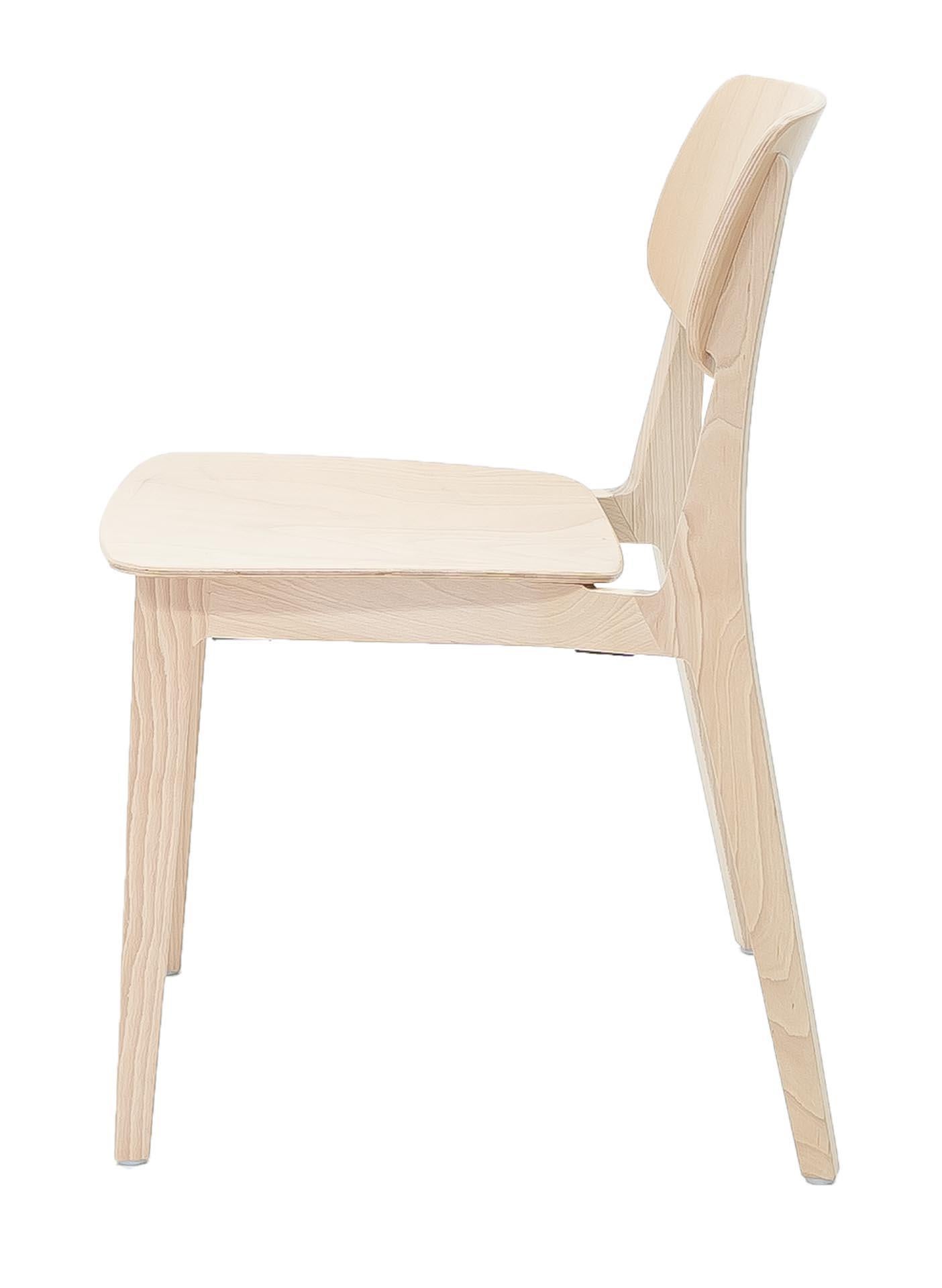 Hungarian Felber C14 Beech Wood Chairs by Dietiker, Exchangeable Back and Seat, Set of 2 For Sale