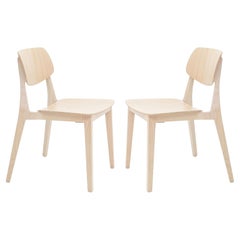 Felber C14 Beech Wood Chairs by Dietiker, Exchangeable Back and Seat, Set of 2