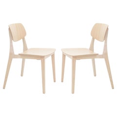 Felber C14 Beech Wood Chairs by Dietiker, Exchangeable Back and Seat, Set of 2