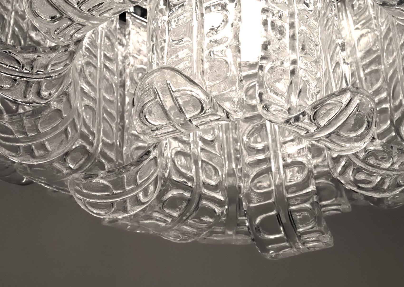 Felci Fern Clear Glass Barovier and Toso Murano Chandelier, 1970s 7