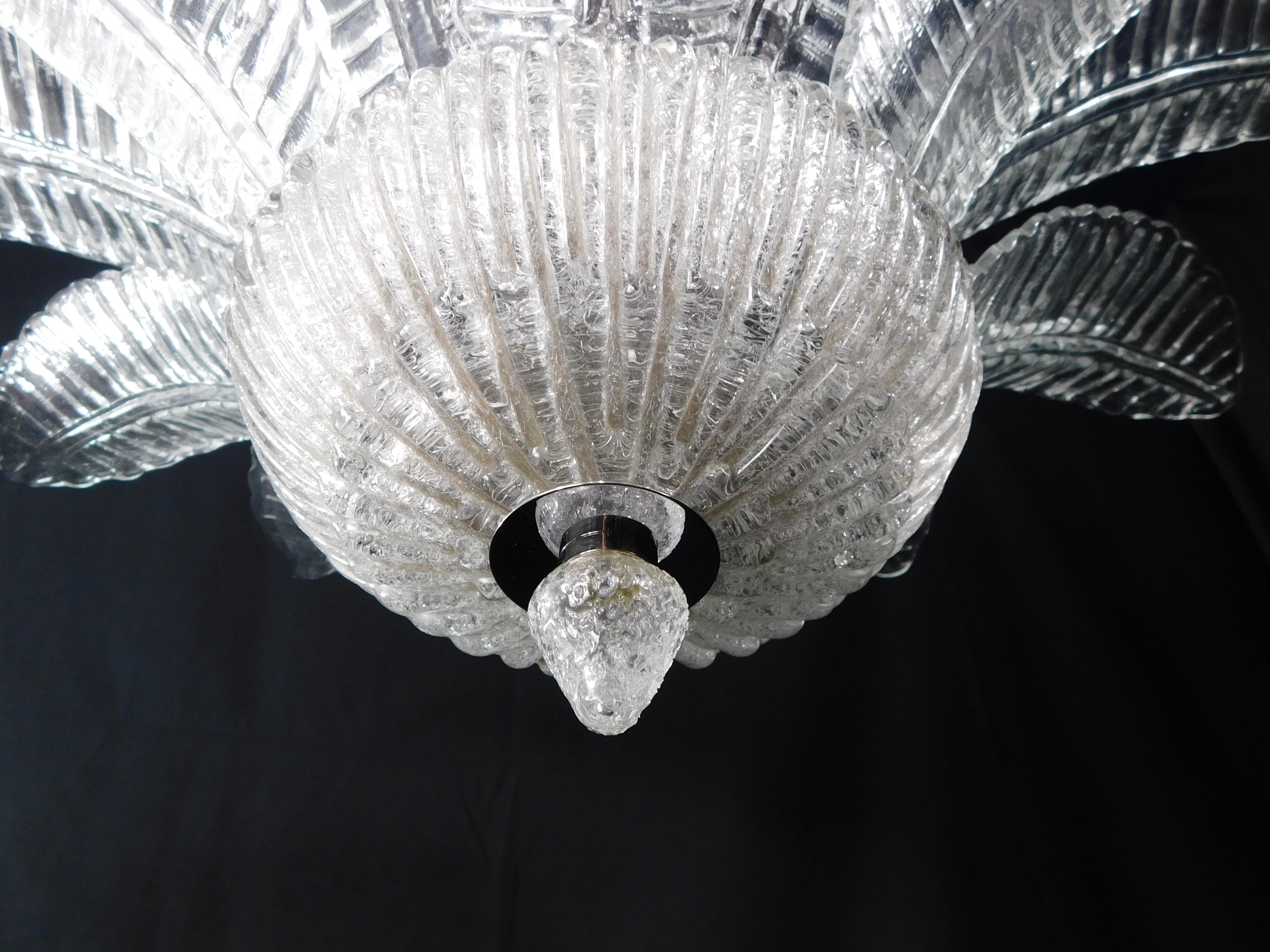 Italian Felci Flush Mount by Fabio Ltd For Sale