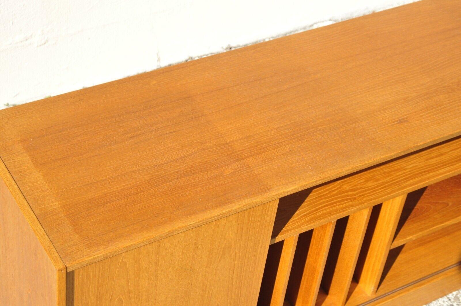 Feldballes Mobelfabrik Danish Modern Teak Record Credenza Media Cabinet In Good Condition In Philadelphia, PA