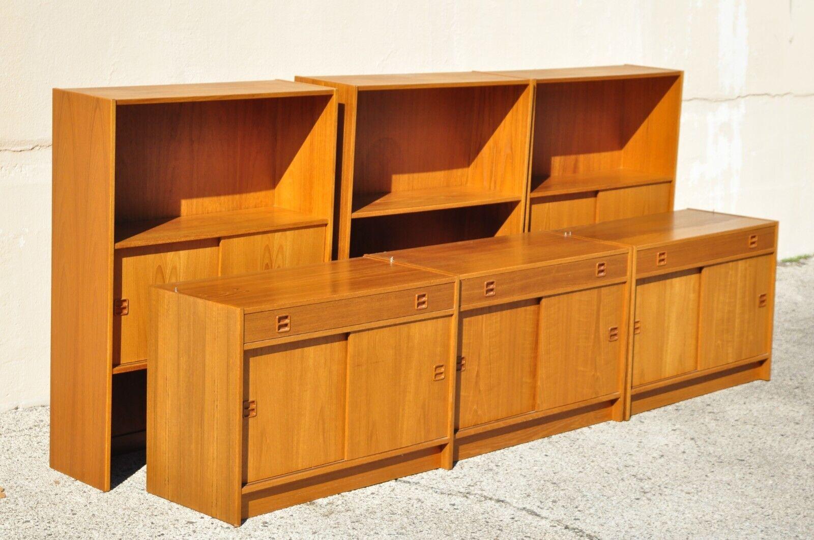 Feldballes Mobelfabrik Danish Modern Teak Wall Unit Bookcase Desk Cabinet 2