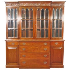 Feldenkrais of Philadelphia Federal Style Solid Mahogany Breakfront Bookcase