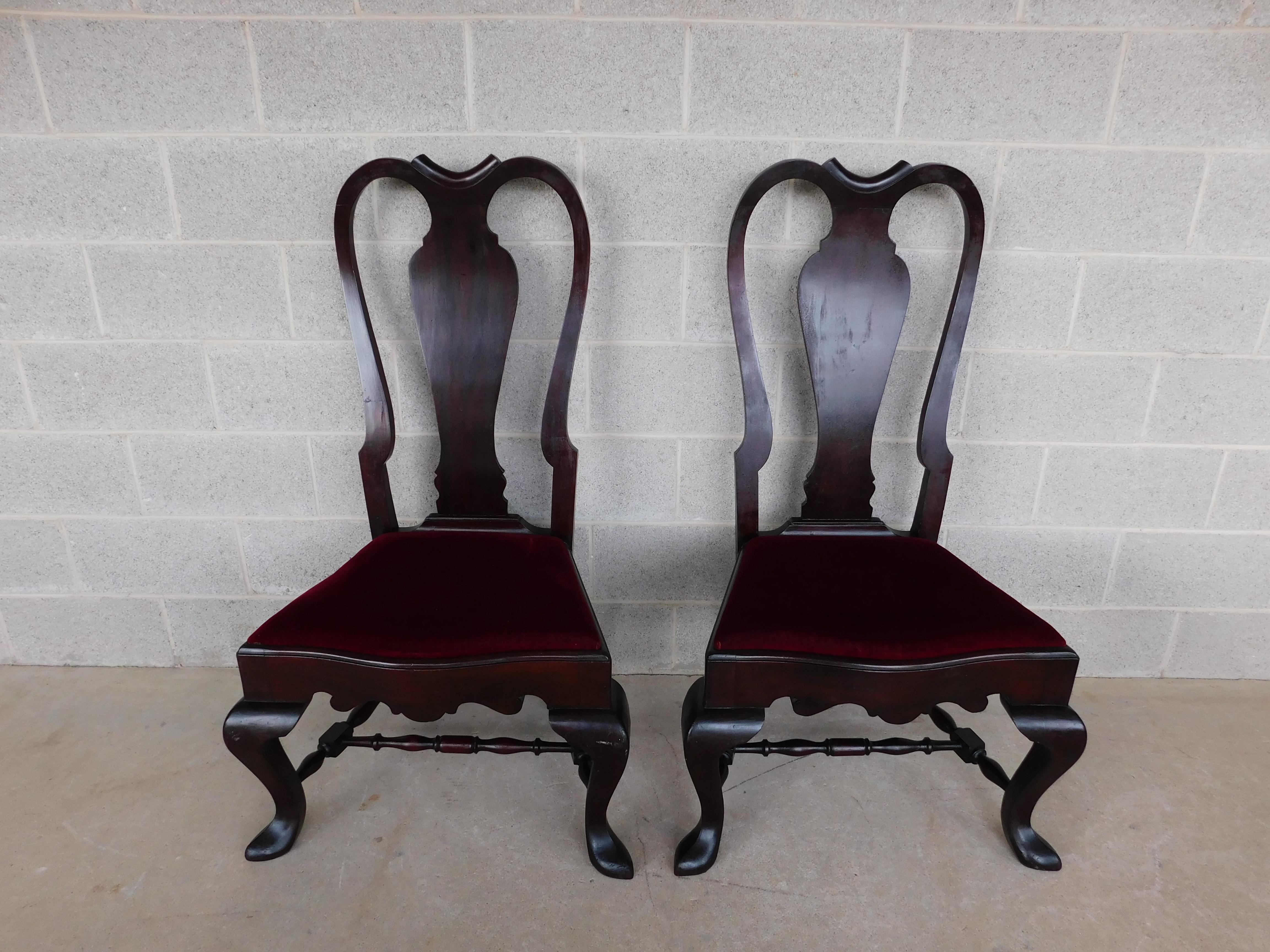 ( Hand Crafted in Philadelphia )

Features Fine Quality Solid Hand Made Construction, Oversized Queen Anne Room Corner or Accent Chairs, age approx 100 years old.

Original Condition, original finish, Original Upholstery with Stuffing and Straps