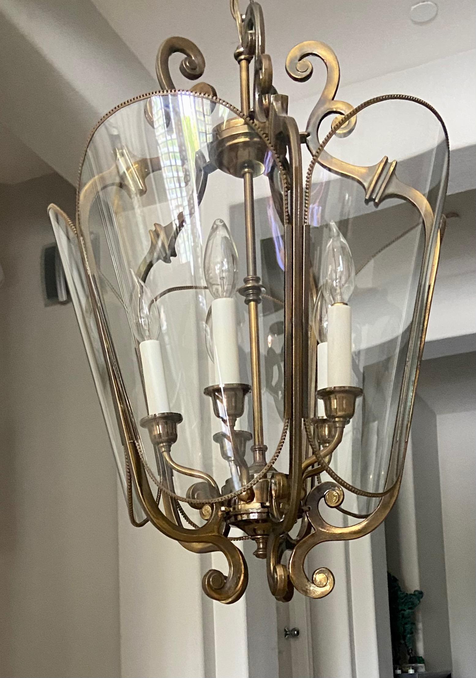 Feldman Brass 5 Light Hall Lantern or Pendant For Sale 6