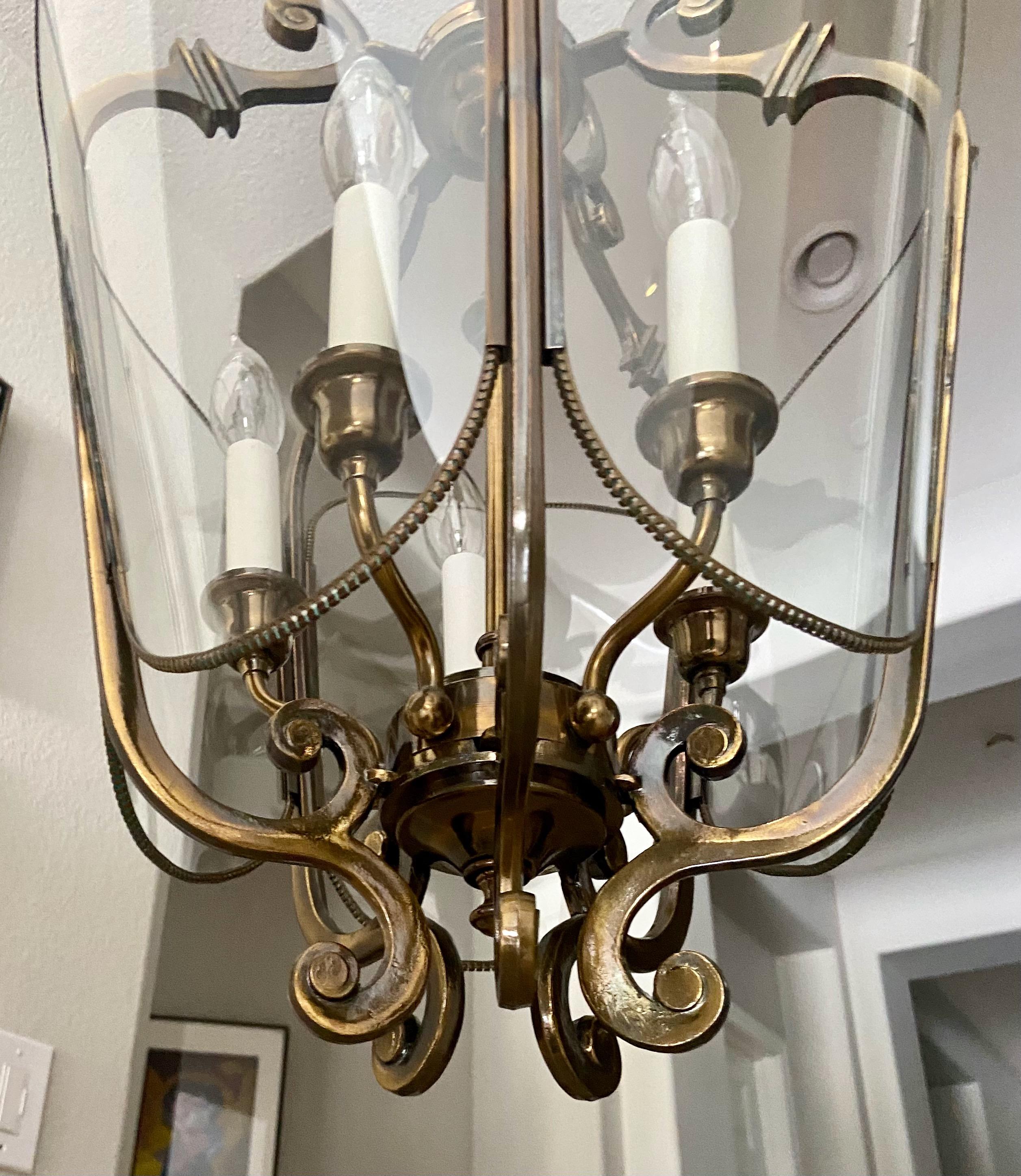 Feldman Brass 5 Light Hall Lantern or Pendant For Sale 12