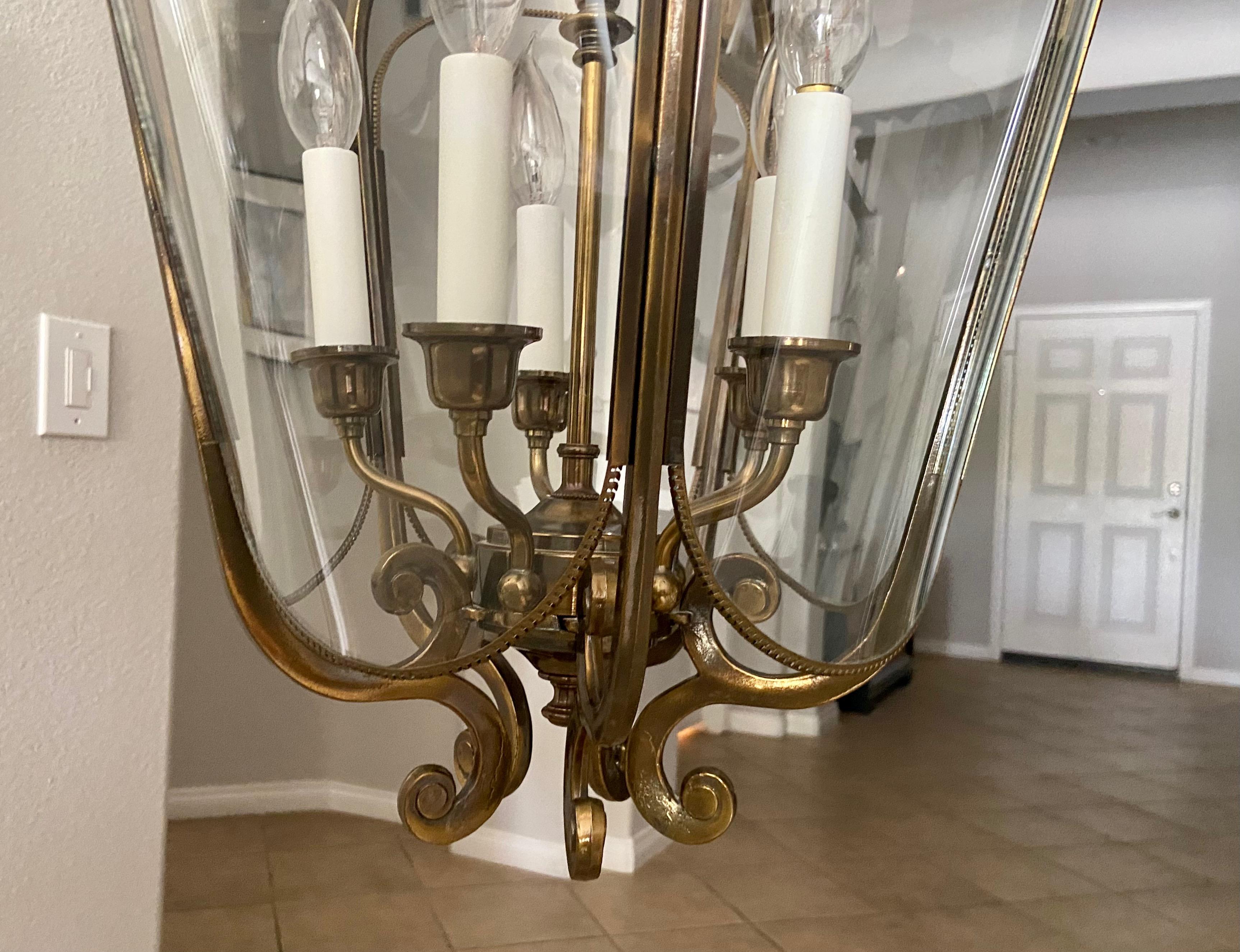 Feldman Brass 5 Light Hall Lantern or Pendant For Sale 3