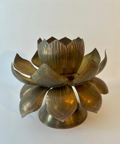 Feldman Brass Lotus Flower Candle Holder