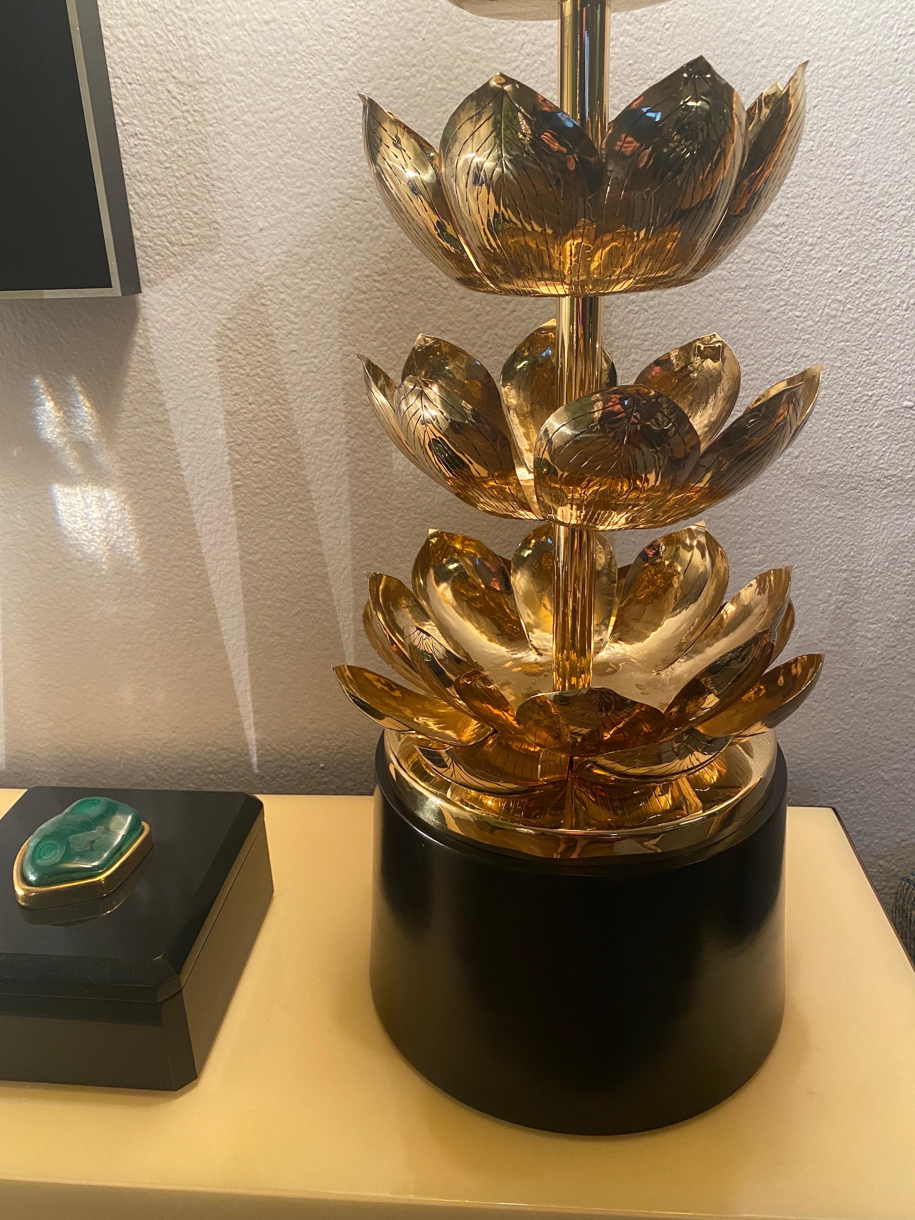 Feldman Brass Lotus Lamp For Sale 1