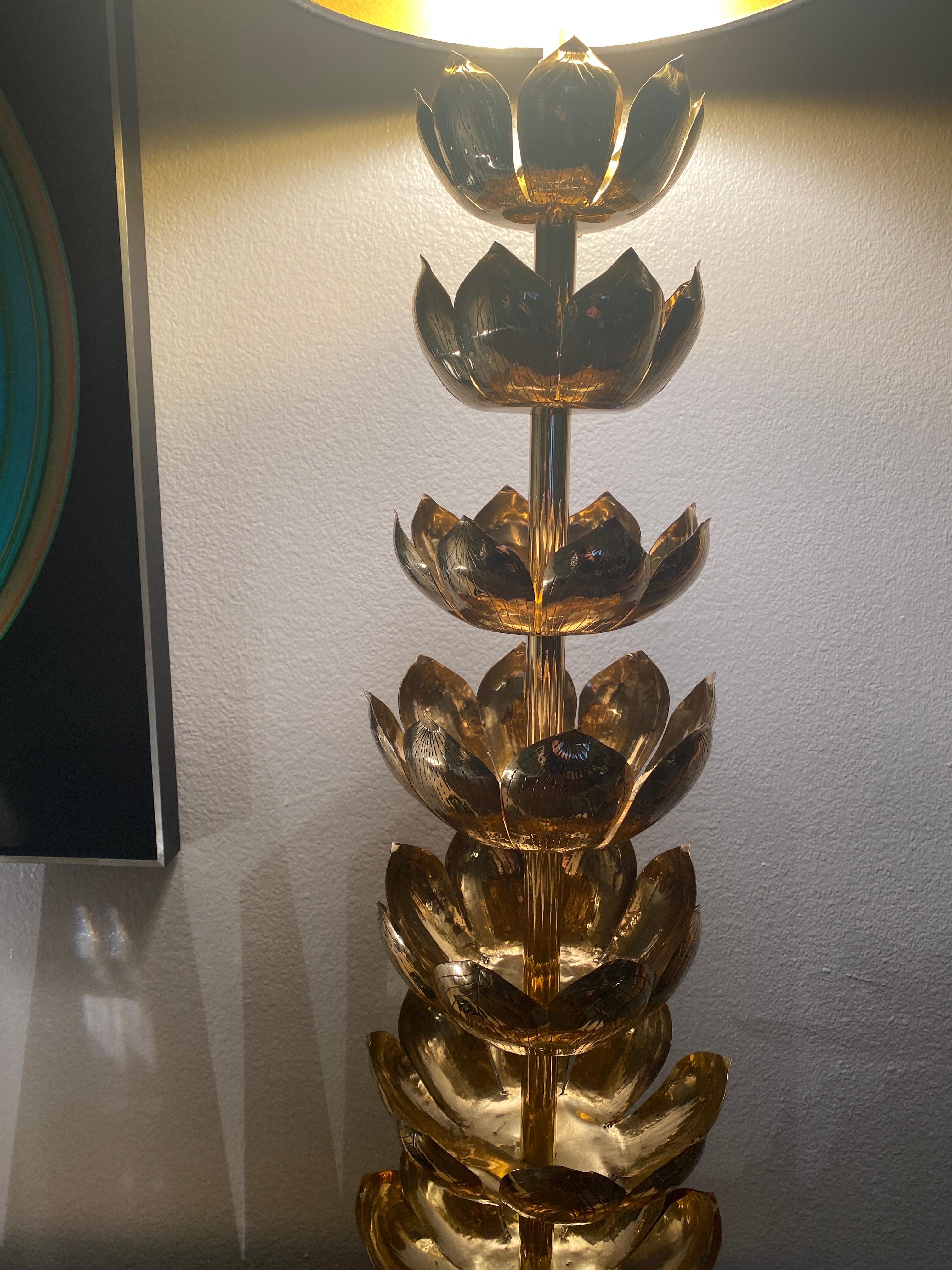Feldman Brass Lotus Lamp For Sale 2