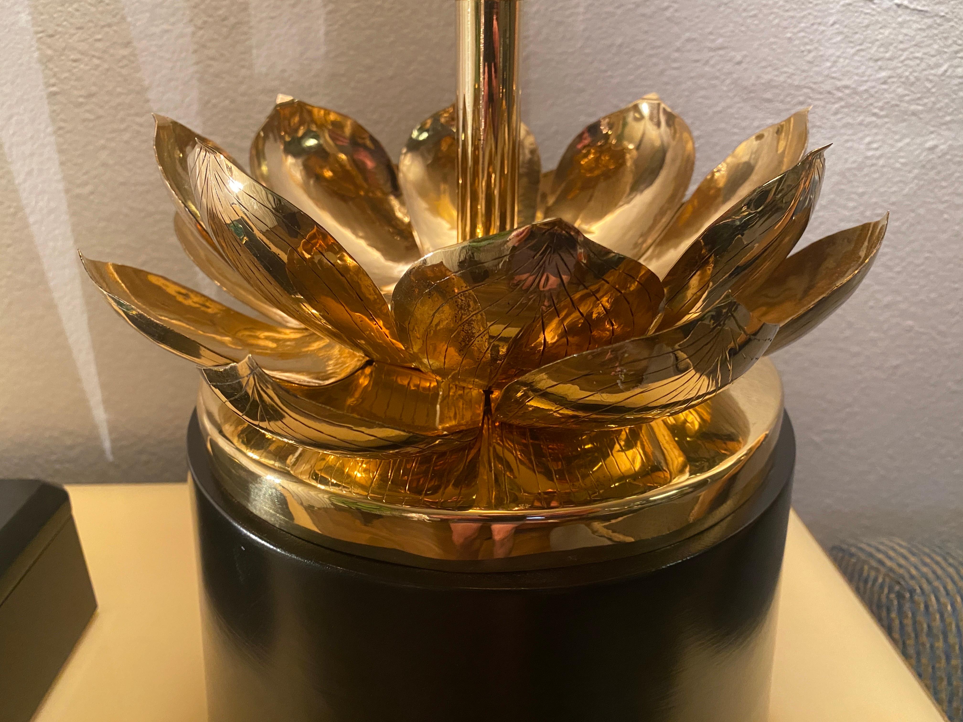 Feldman Brass Lotus Lamp For Sale 3