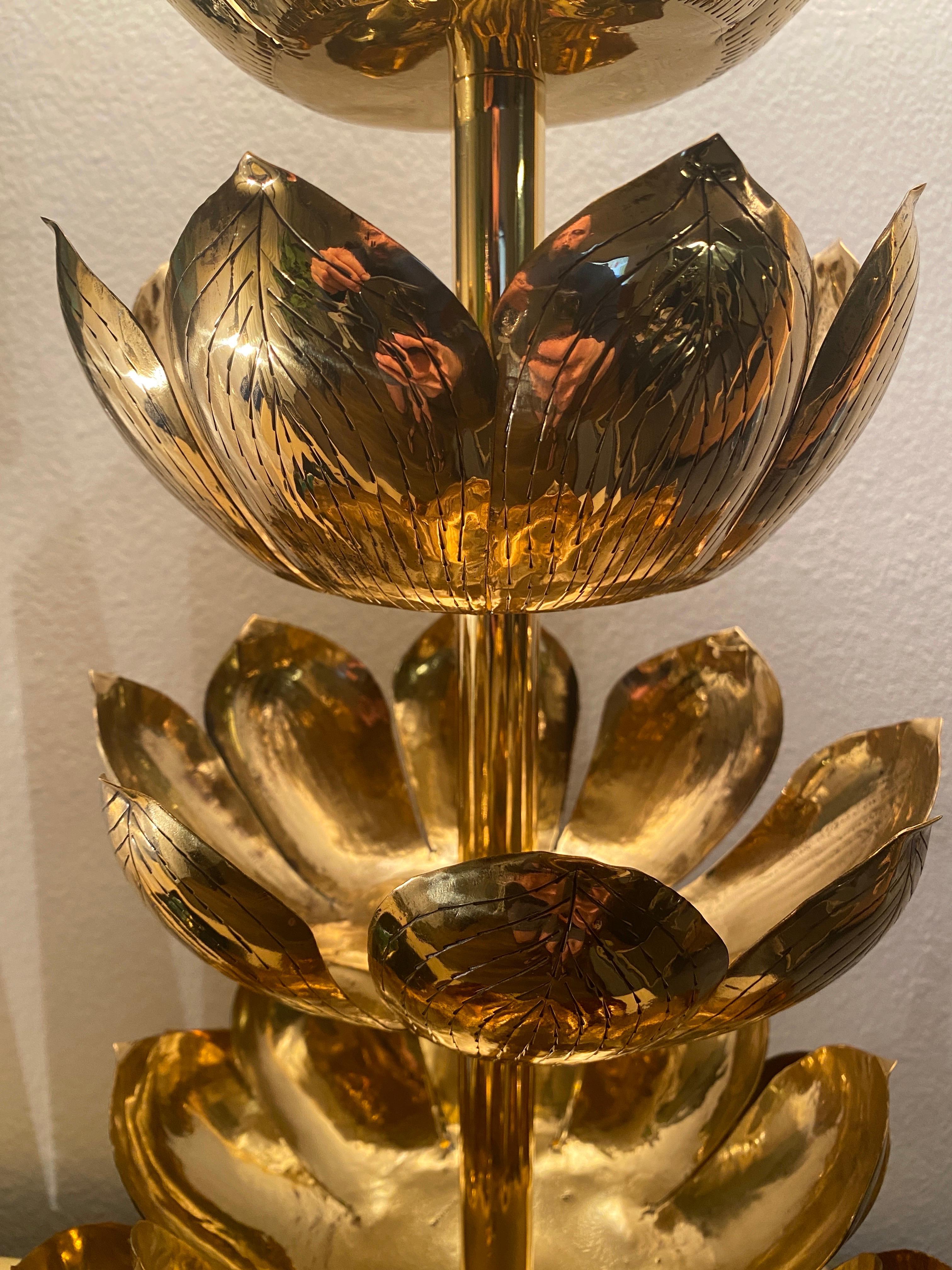 Feldman Brass Lotus Lamp For Sale 4
