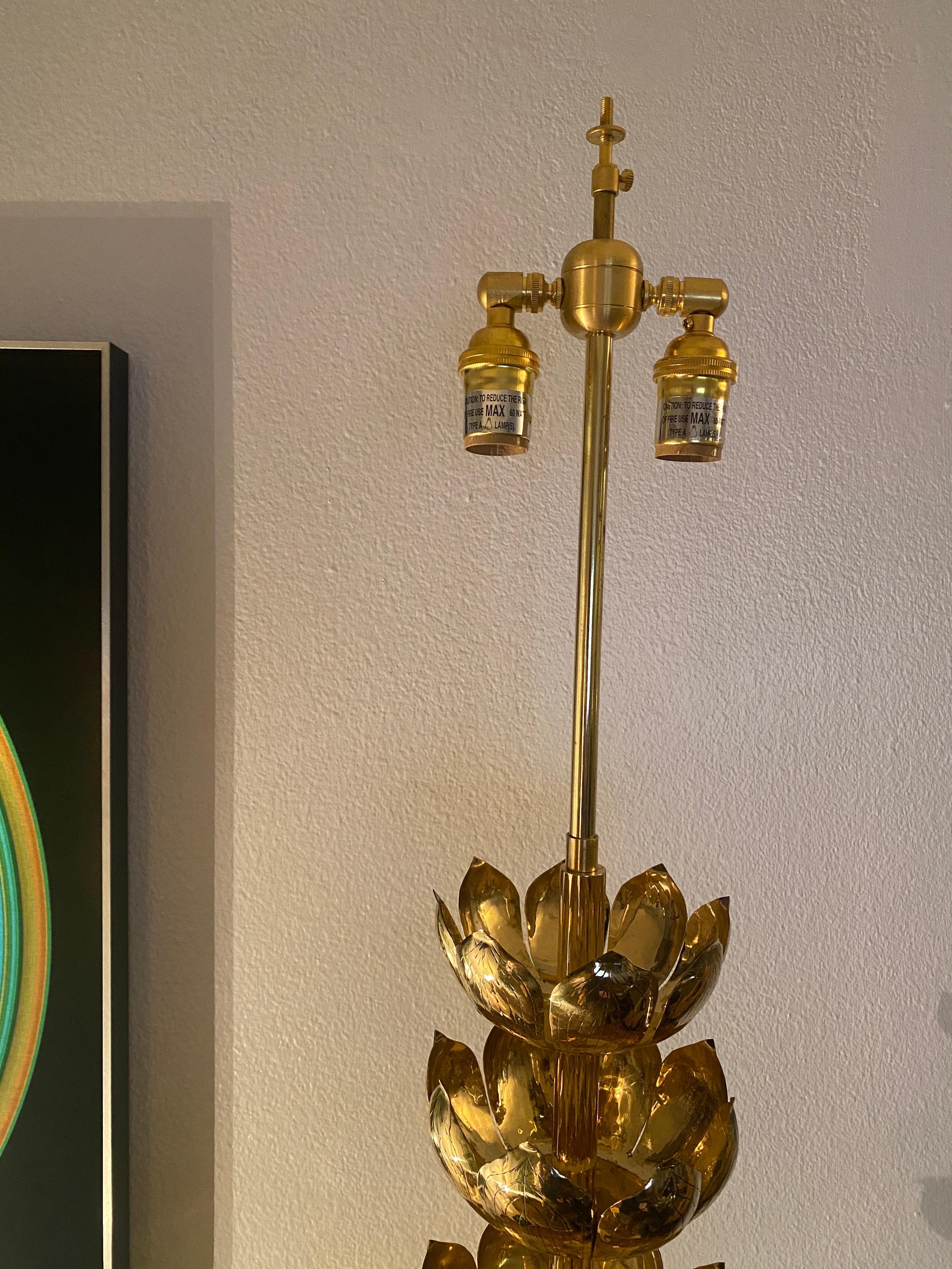Feldman Brass Lotus Lamp For Sale 5