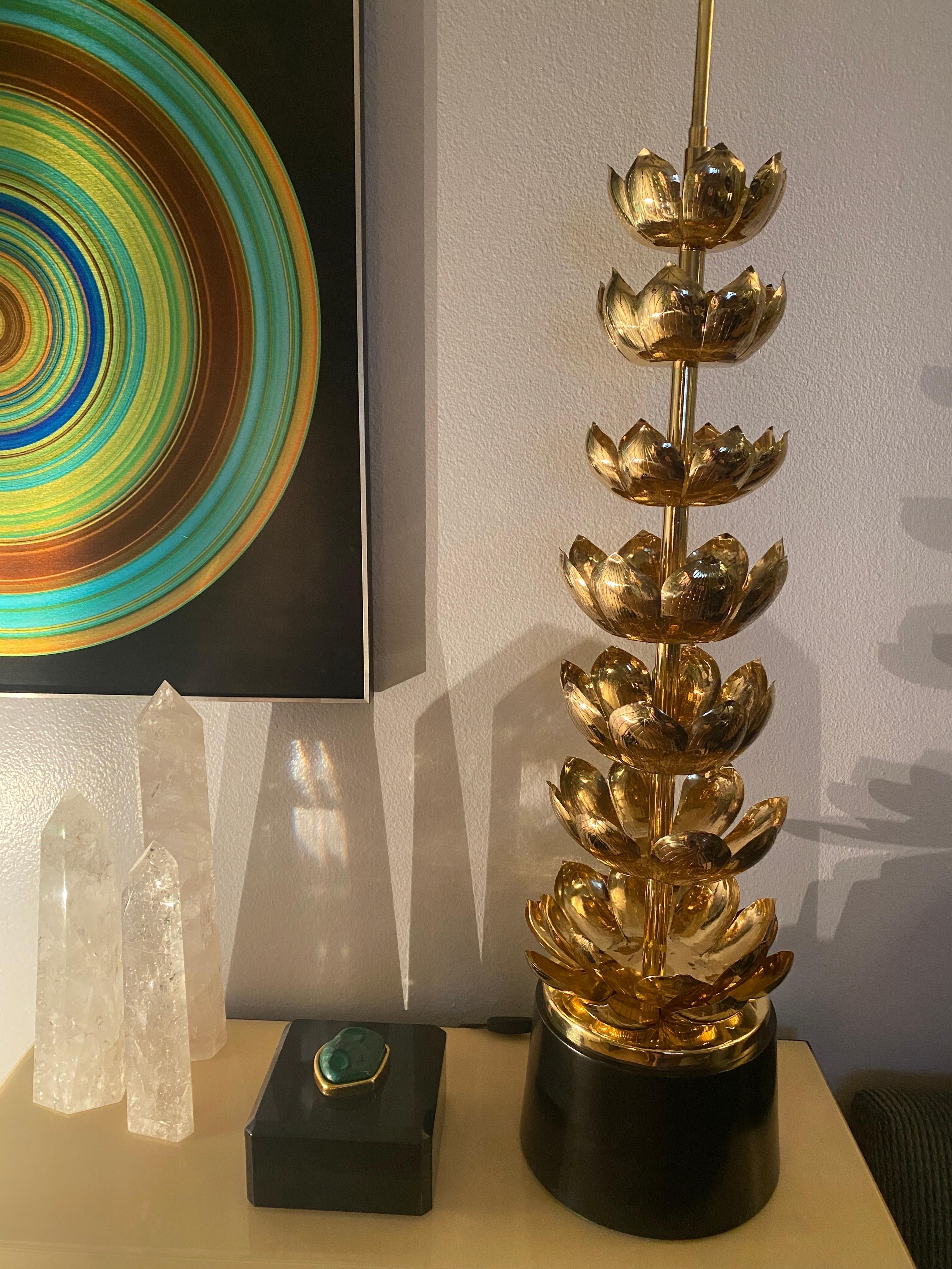 Feldman Brass Lotus Lamp For Sale 6