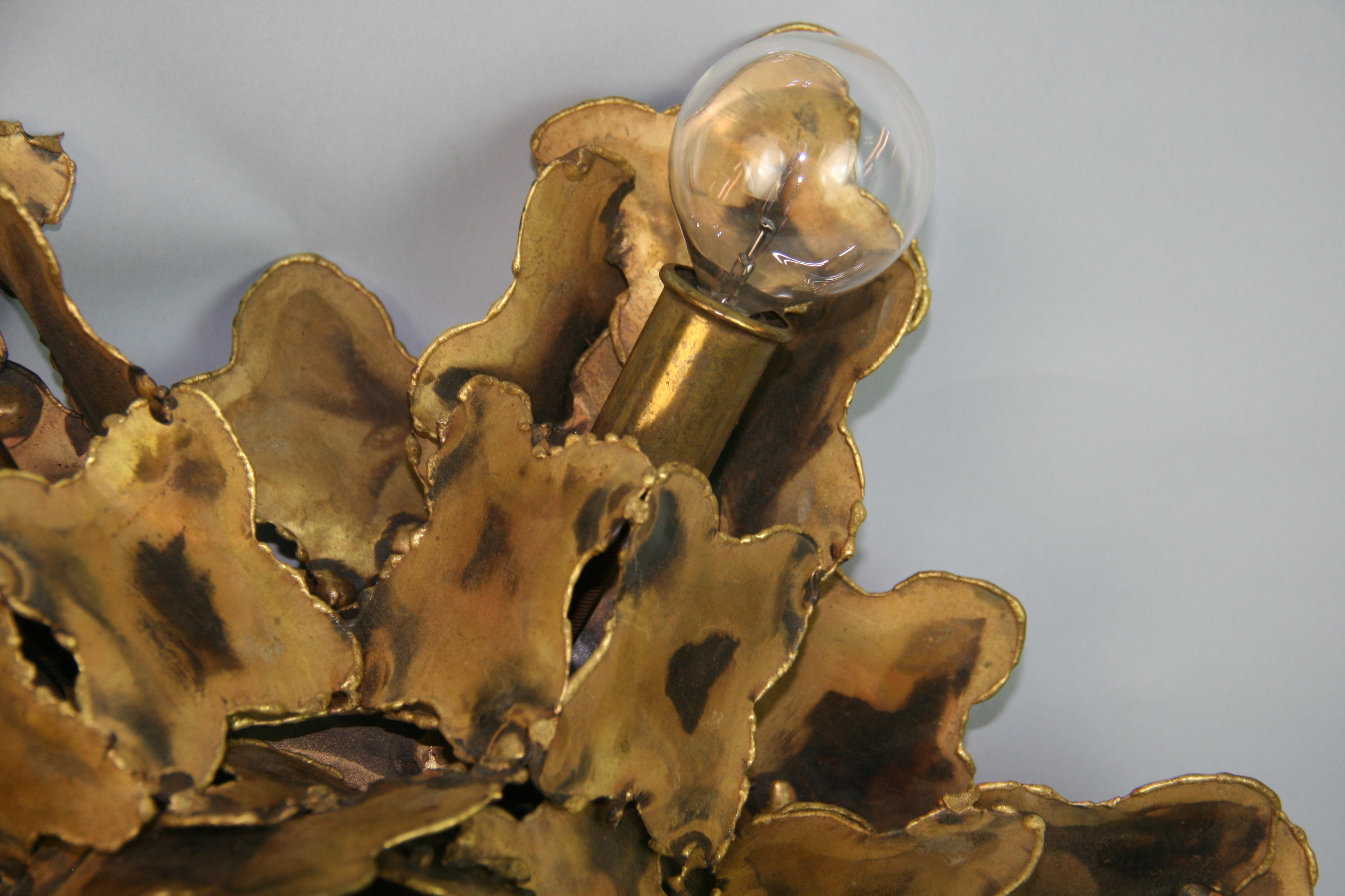 Feldman Brutalist Six Light Brass Flushmount For Sale 1
