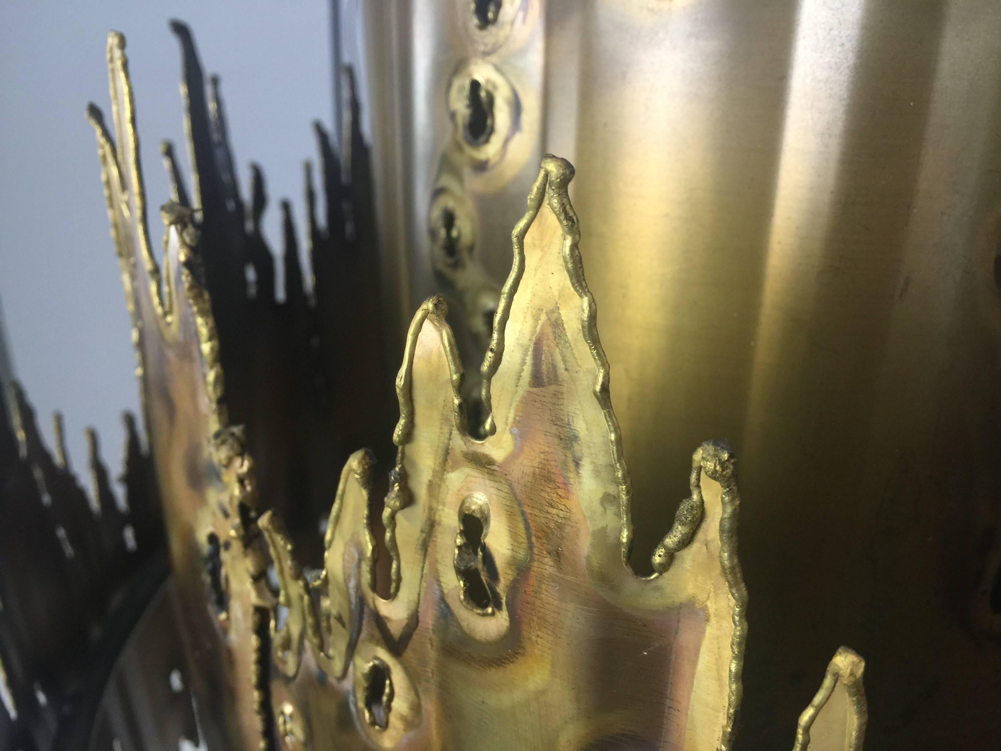 Mid-20th Century Feldman Brutalist Torch Cut Chandelier by Tom Greene