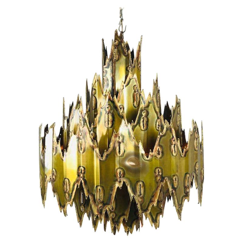 Feldman Brutalist Torch Cut Chandelier by Tom Greene