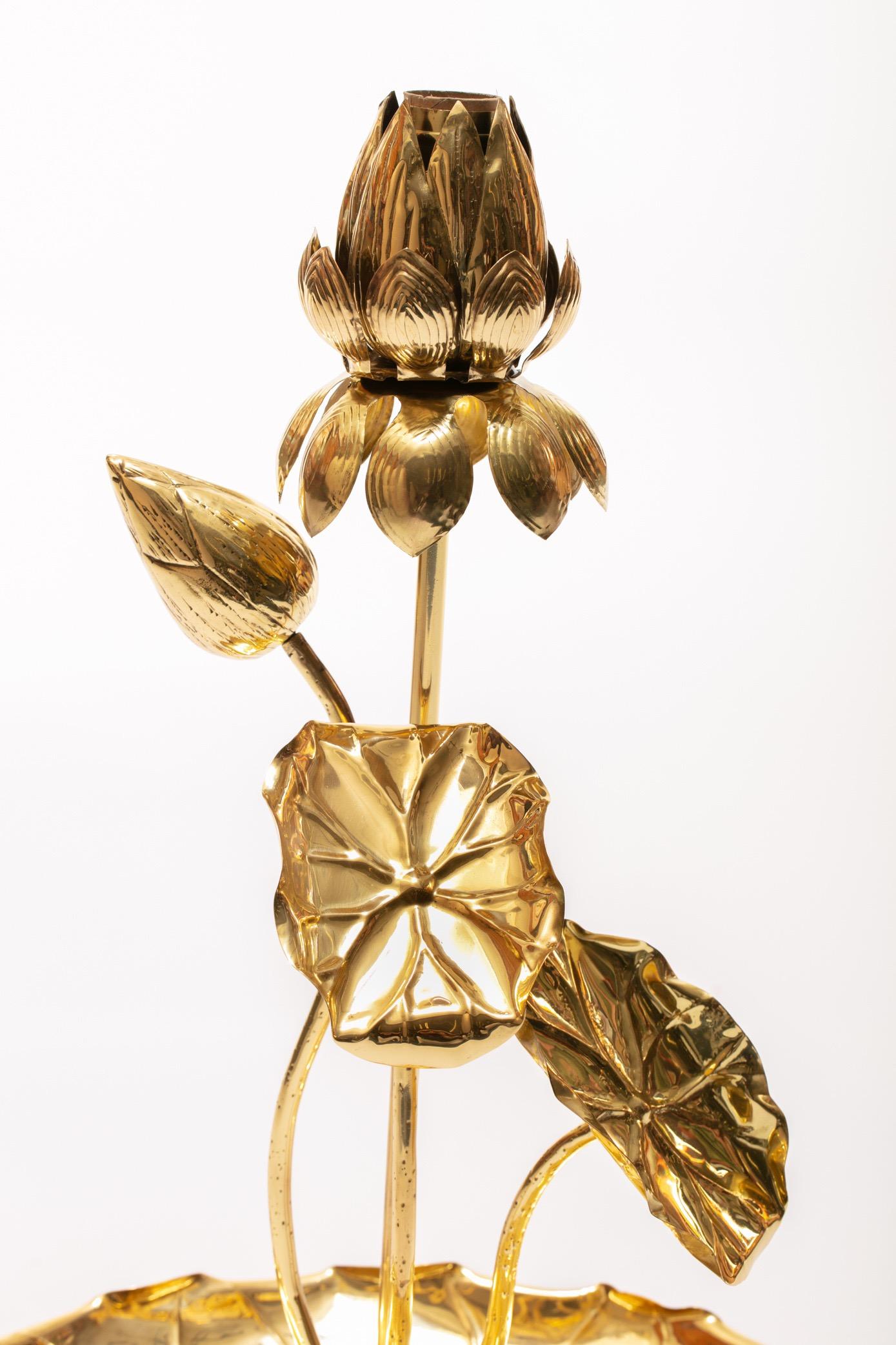 lotus lamp brass