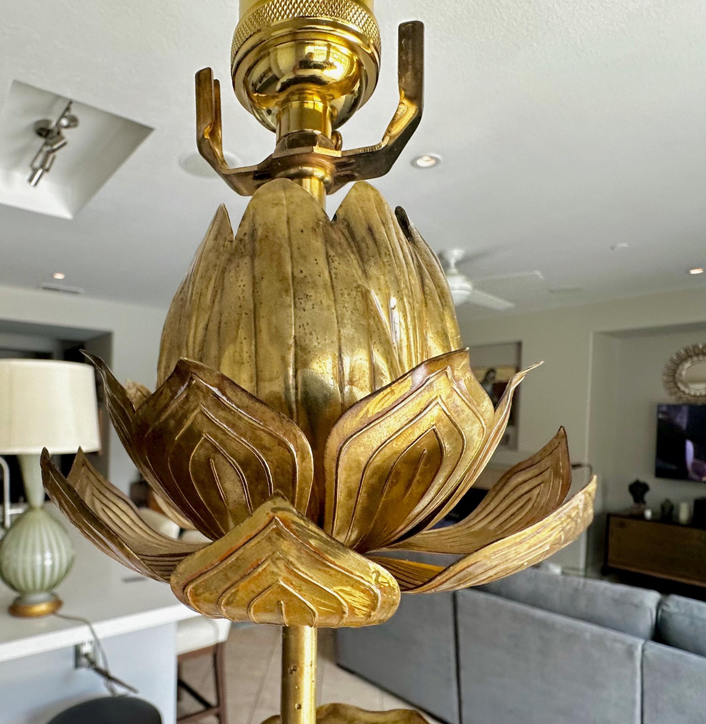 Feldman Lotus Flower table Lamp Style of Parzinger For Sale 6