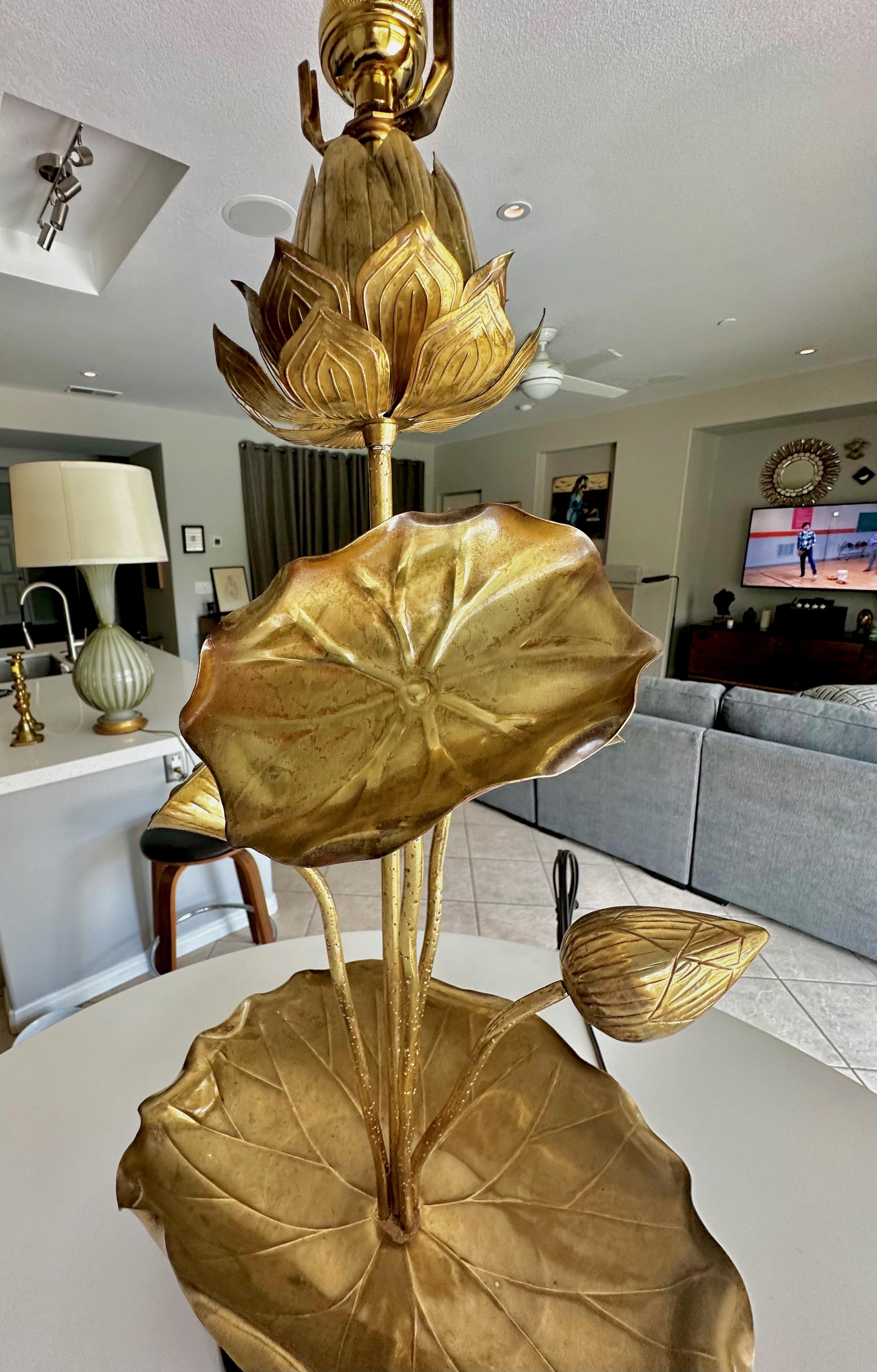 Feldman Lotus Flower table Lamp Style of Parzinger For Sale 11