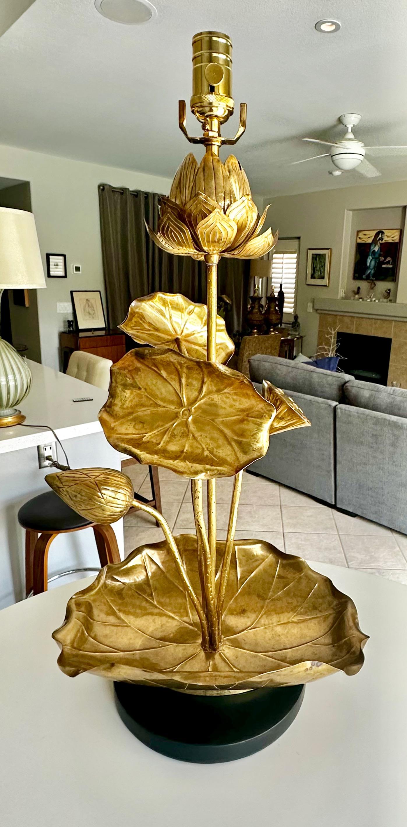 Feldman Lotus Flower table Lamp Style of Parzinger For Sale 12