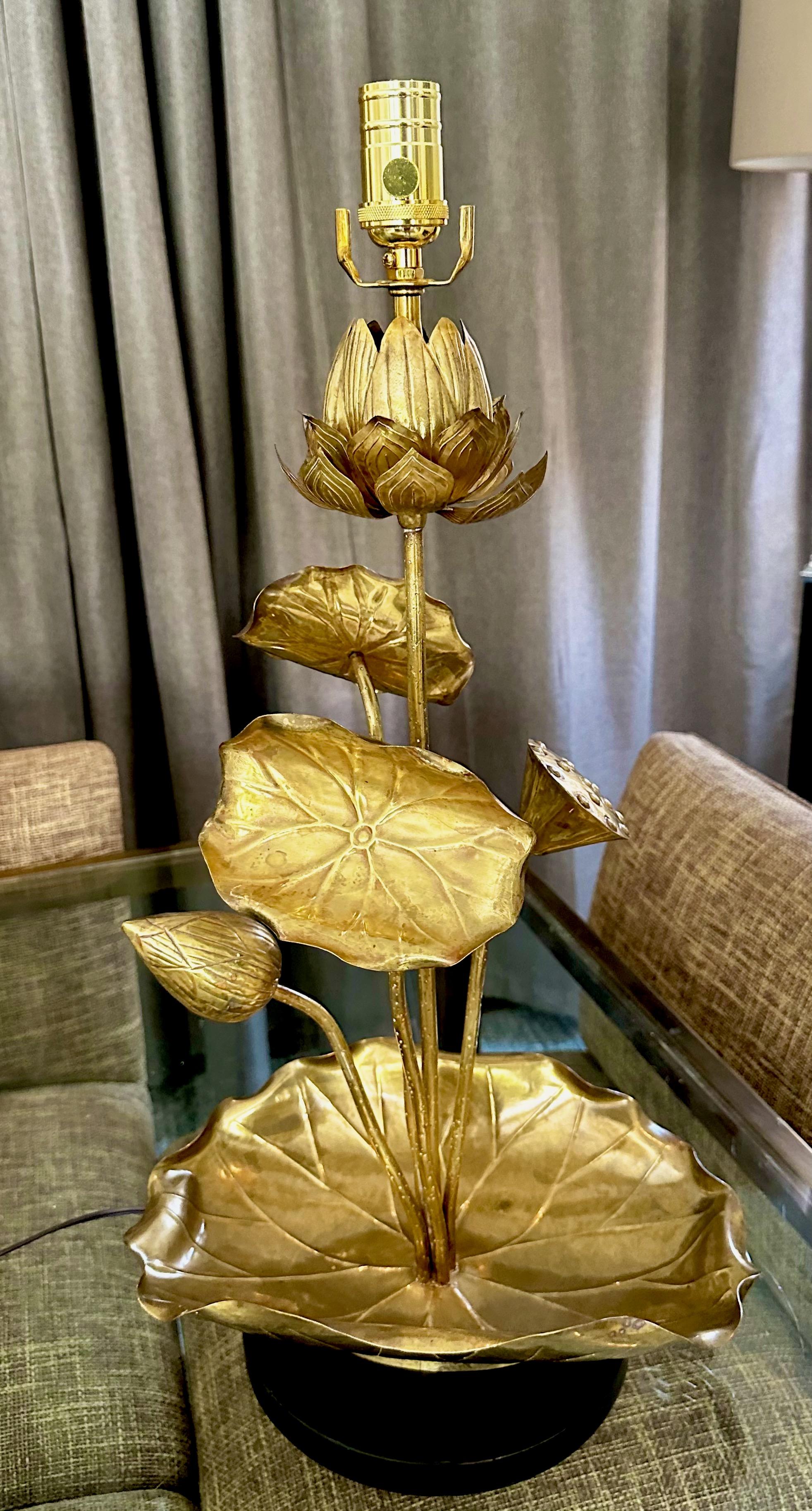 Feldman Lotus Flower table Lamp Style of Parzinger For Sale 13