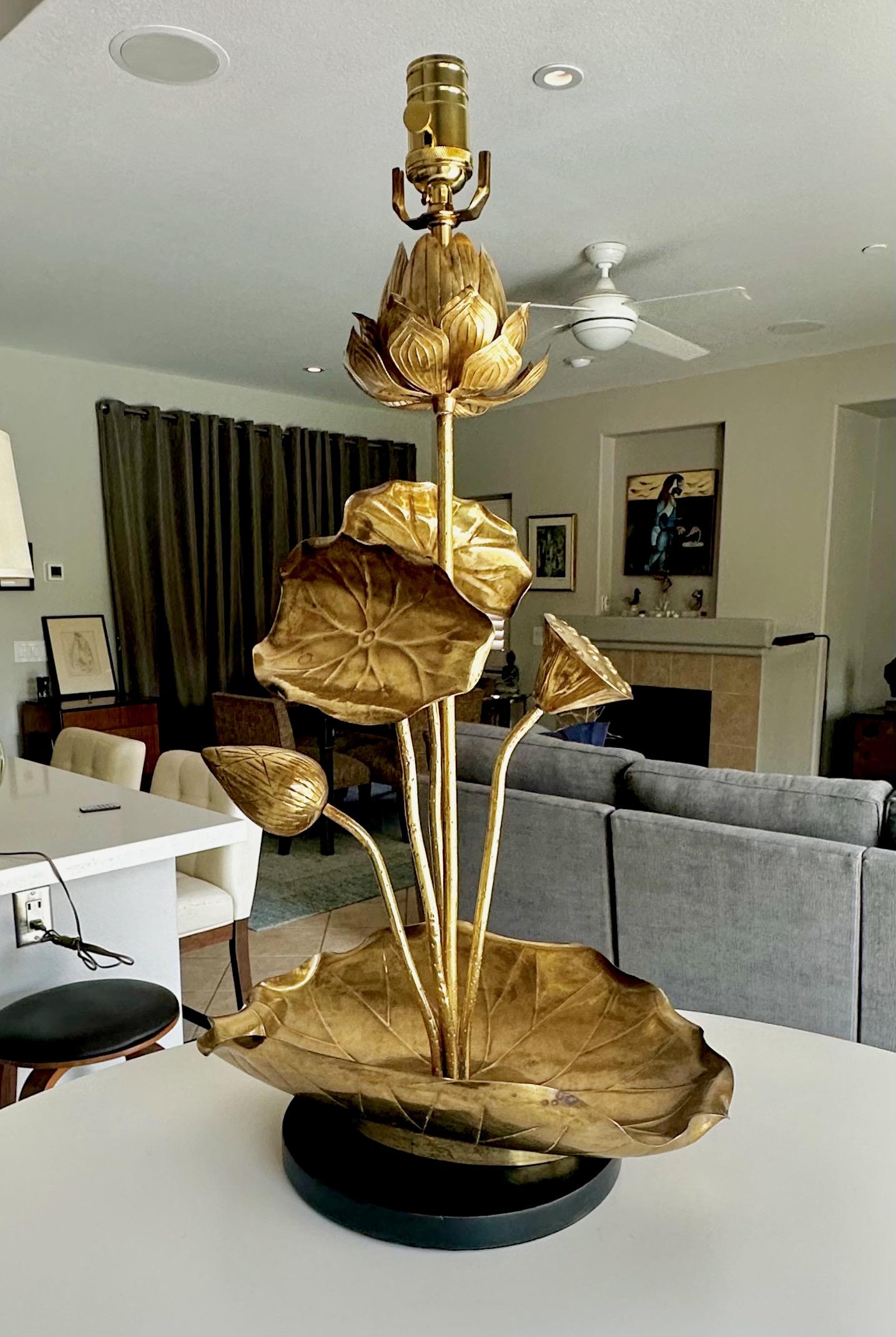 Hong Kong Feldman Lotus Flower table Lamp Style of Parzinger For Sale